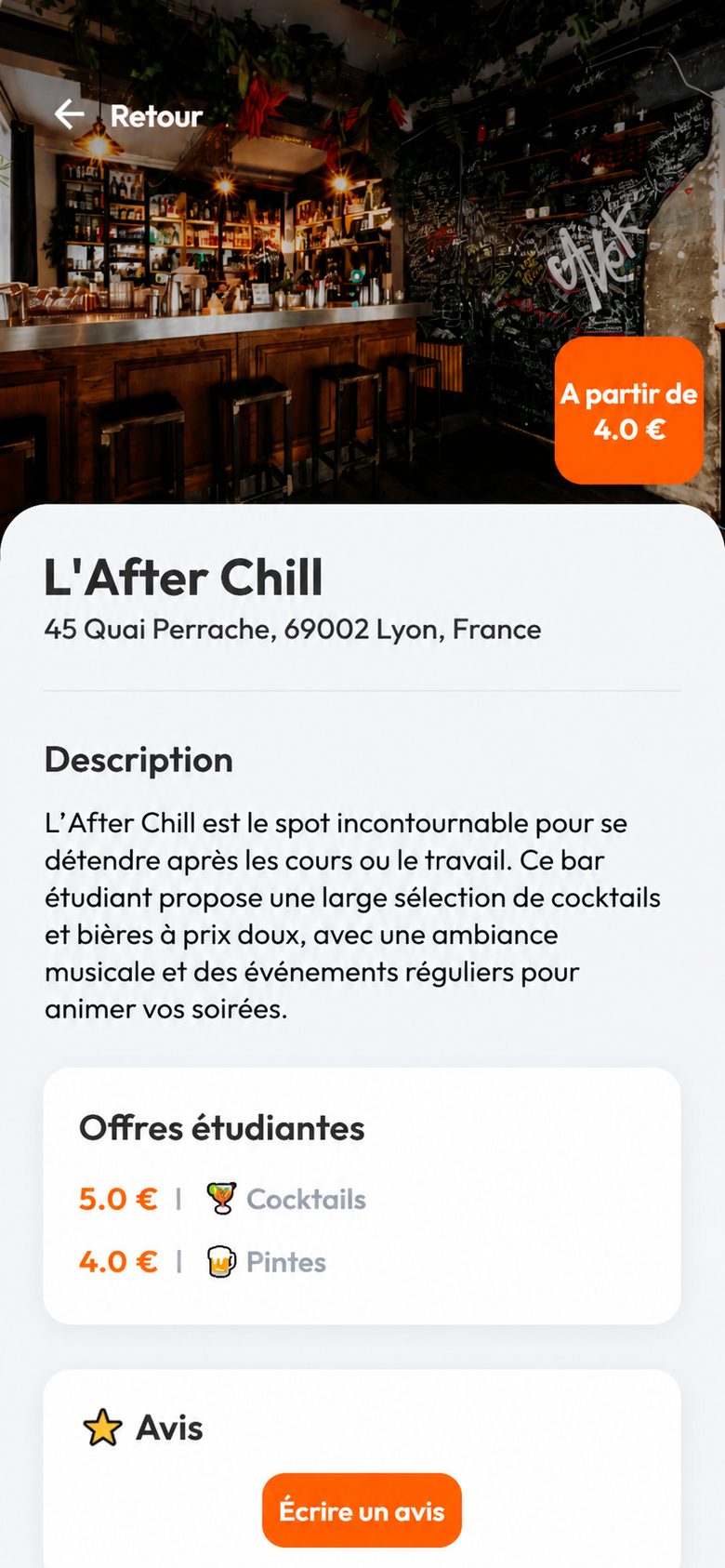 Détail d'un bon plan étudiant sur l'application PromoStude à Lyon