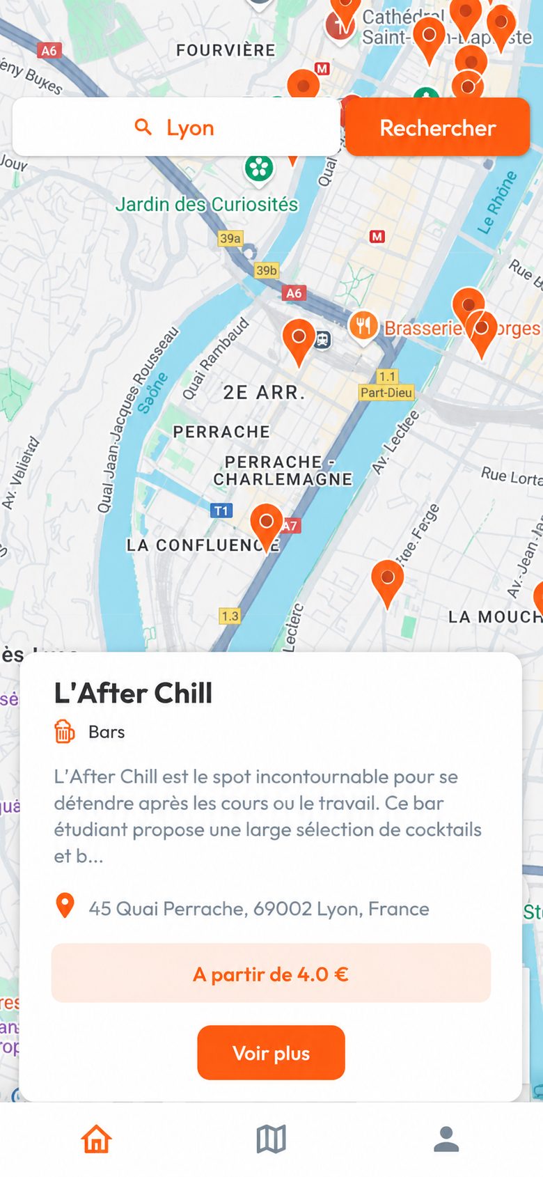 Carte interactive PromoStude des bons plans étudiants géolocalisés à Lyon